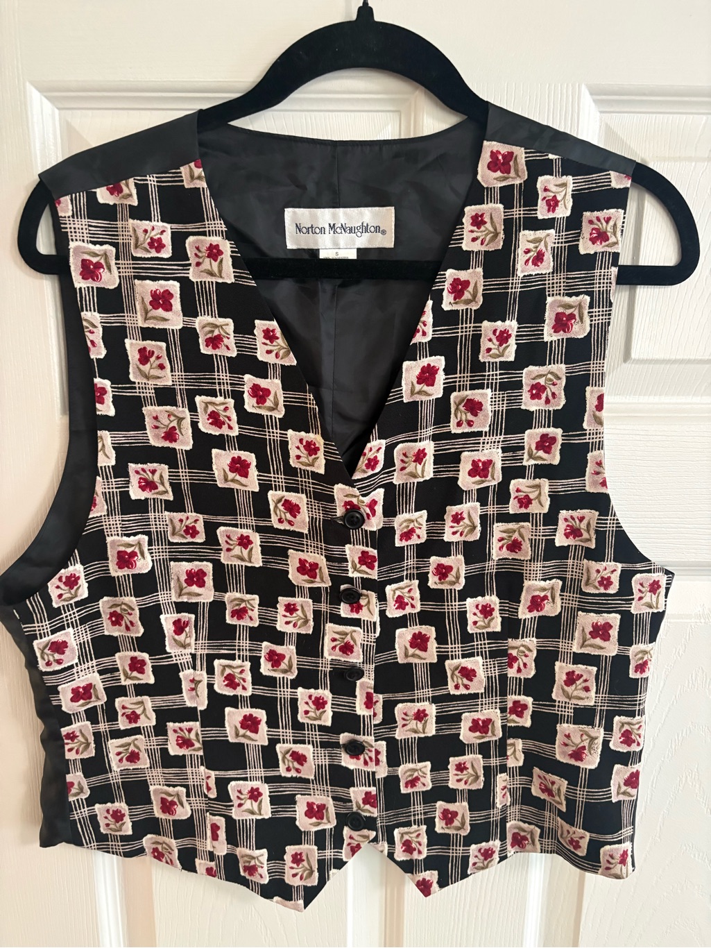 Norton Mcnaughton Floral Vest Vintage Women's Size S
